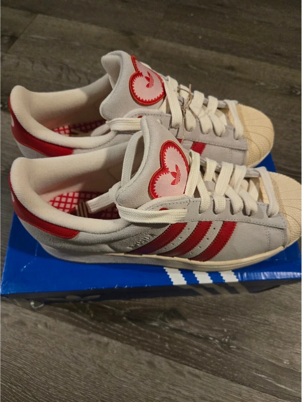 adidas Superstar II W White Pink Women Casual Classic Shoes KH9037 Size 9.5
